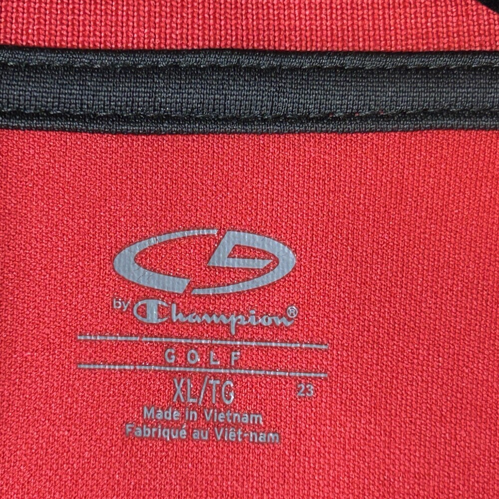 Champion Polo Shirt Mens Size XL-TG Red Duo Dry Short Sleeve Collar Button Golf - Picture 9 of 11